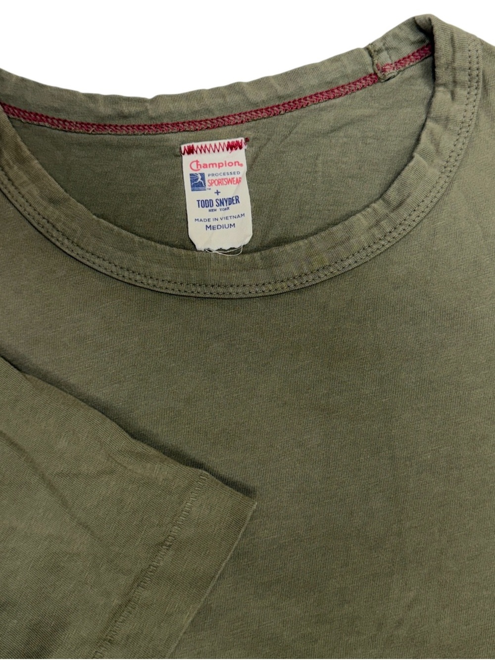 Champion Todd Snyder Shirt Mens Medium Green Running Man Logo Casual Crew Neck T